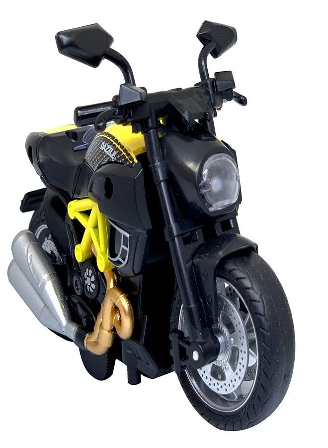 SELLMONK Die-cast Motorcycle Model Toy for Kids Pull Back Simulation Metal Racing Motorcycle with Sound/Light Die-Cast Model Bike for Kids Boys Assorted Color (Pack of 5 ) - Image 4